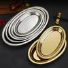 Oval Shape Barbecue Plate Stainless Steel Large Serving Plate New Steamed Fish Plate  Kitchen Use