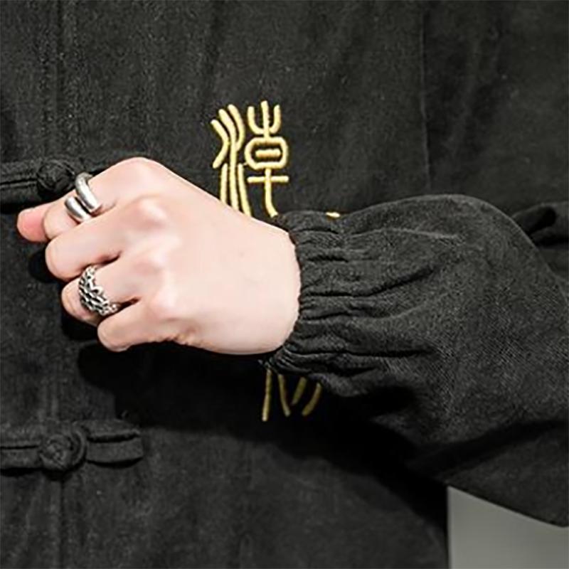 Китайский костюм Тан с вышивкой, летняя мужская этническая одежда в китайском стиле в стиле ретро