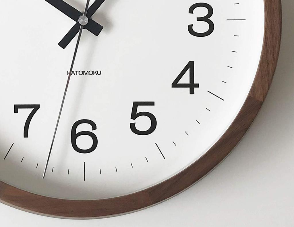 KATOMOKU Часы Muku 16 настенные из орехового дерева с непрерывной секундной стрелкой km-113WARC 306 мм (радиочасы)