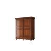 American Retro Solid Wood Sliding Door Wardrobe, 1.5m Mahogany Storage for Small Apartments