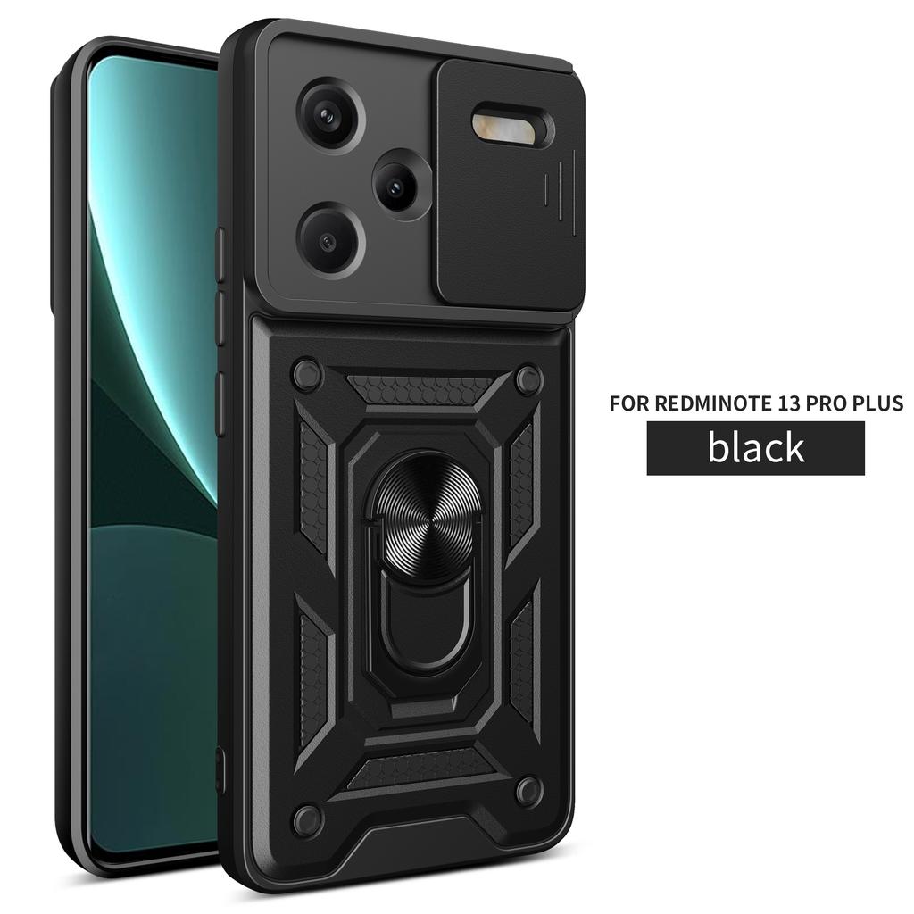Для Xiaomi Redmi Note 13 Pro + Чехол Redmi Note 13 pro Plus Магнитное кольцо-держатель Бронированный чехол для телефона Защита камеры сдвижной Задняя крышка
