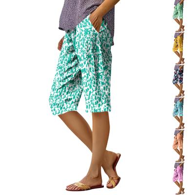 Женские модные повседневные брюки 5/10 с напечатанным карманом и эластичной талией