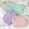 Mesh Cosmetic Bag Portable Travel Makeup Bag Mini Grid Storage Bags Breathable Cosmetic Storage Pouch Compact Size Solid Color
