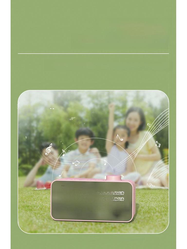 Креативная Bluetooth-колонка с дисплеем часов, зеркальным будильником и радиоприемником с ручкой