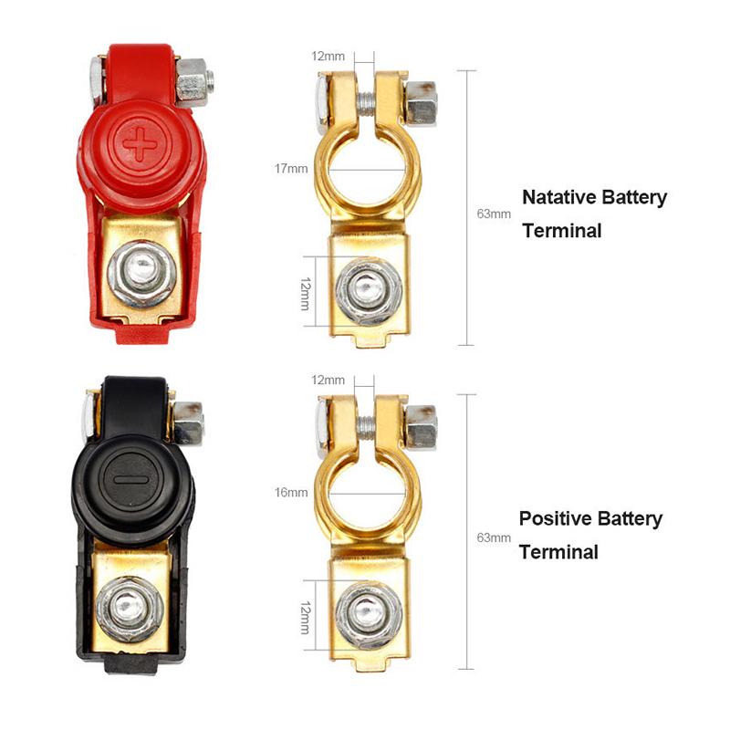 2 шт. Клеммы аккумулятора Зажимы Отрицательный + Положительный Верхний вывод Для автомобиля Каравана Лодки Мотоцикла Быстросъемный Подъемный Разъем
