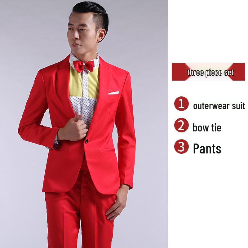 Men's Slim Fit Tuxedo Suit for Performances, Choir, Weddings, and Photo Shoots