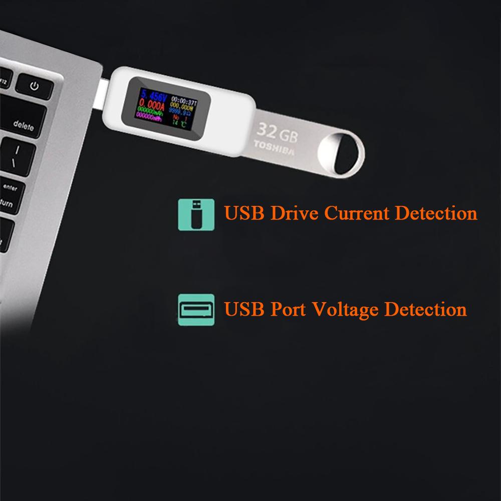 1 шт. MX18, черный/белый, 4-30 В, 0-5,1 А, цветной дисплей IPS, USB-тестер, мультиметр, поддержка QC2.0 QC3.0, USB 3,0, детектор напряжения, тока и мощности