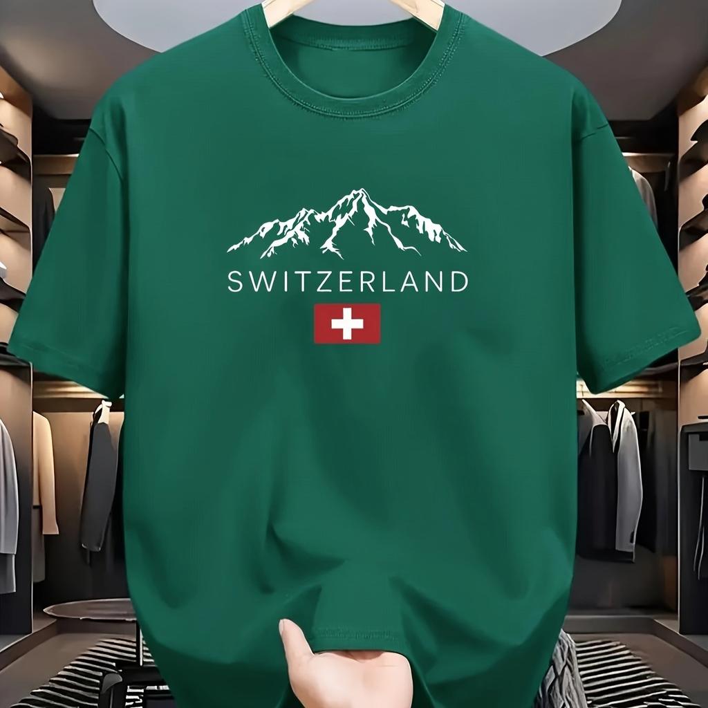 2025 Men's Summer 100 Cotton Fashionable Casual Sports Loose Plus Size Letter Pattern Printed Round Neck Short Sleeved T-shirt