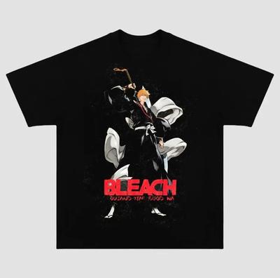 Футболка с принтом Bleach Винтажная футболка для фанатов Аниме Манга S-5XL