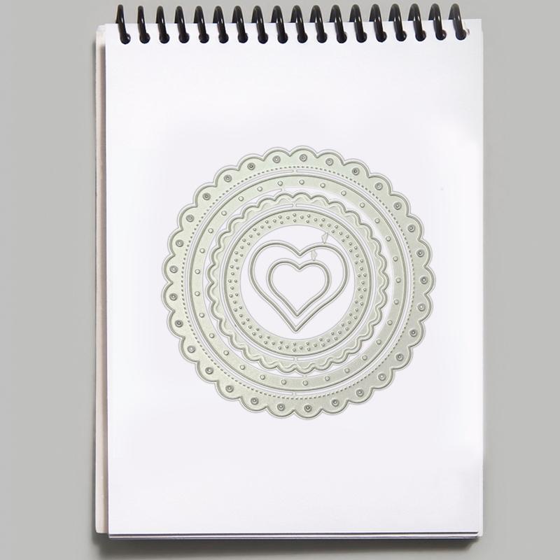 Handmade DIY Die Cut for Card Making Frame Heart Round Cutting Die Stencil Template Embossing for Scrapbooking Crafts