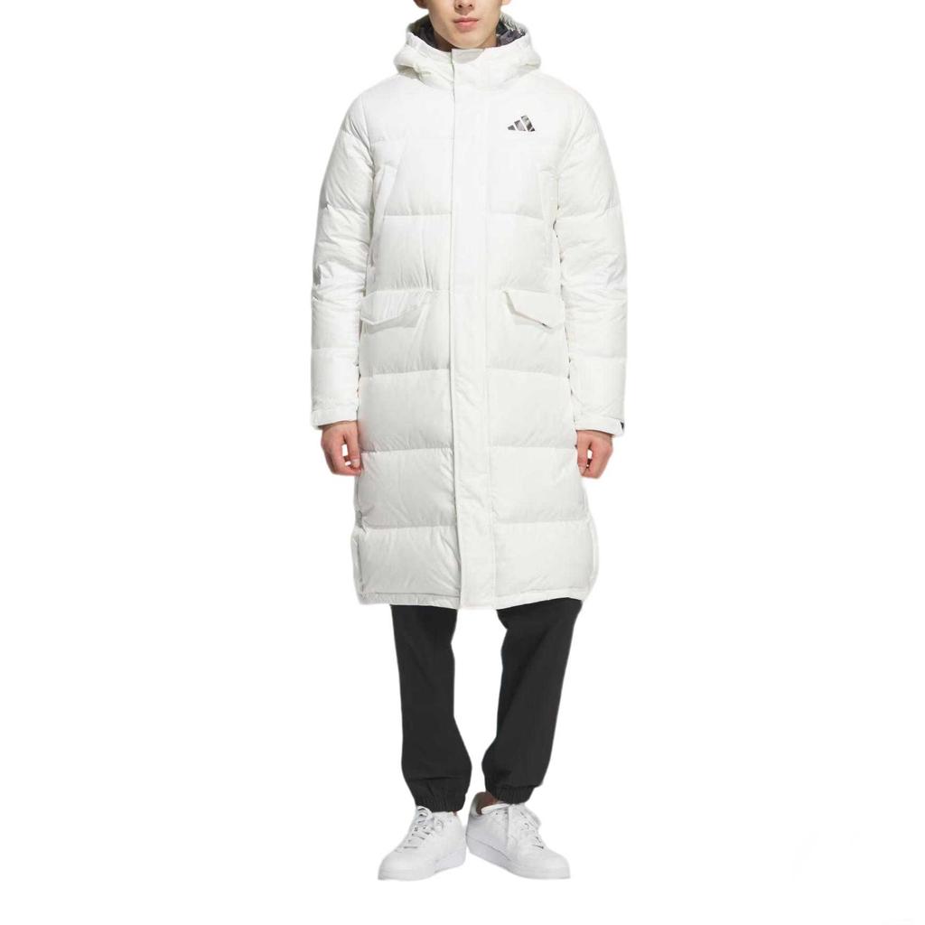 adidas Длинные пуховики Унисекс Белые с капюшоном Умеренные KF4396