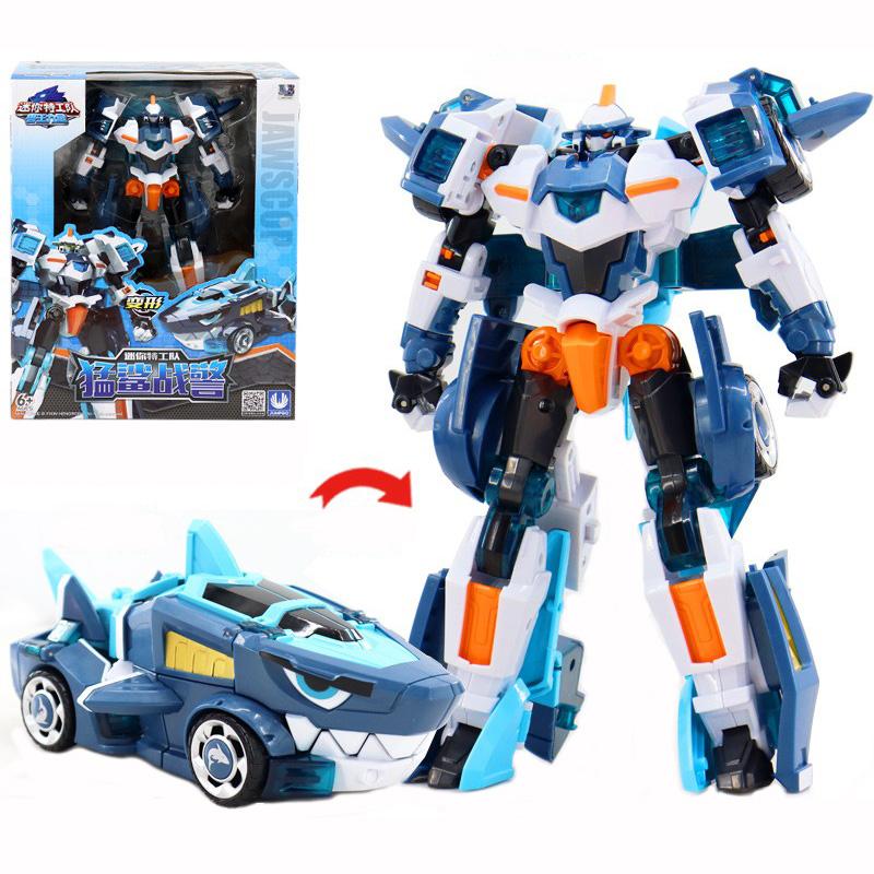 High Quality Two Mode Mini Force Wild Power Transformation Robot Toys Action Figures MiniForce X Deformation Lion/Shark Car Toy