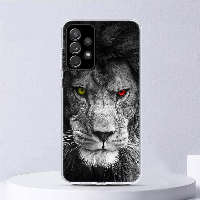 Мягкий чехол с изображением льва-альфа для Samsung Galaxy A15 A14 A13 A12 A55 A54 A53 A52 Чехол для телефона A35 A32 A33 A25 A23 A22 A05S A04S G
