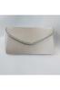 Women's Stylish and Useful Evening Dress Bag Shiny Beige Satin Silver Stone Evening Bag
