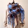 Fashion Winter Women Warm Scarf Cashmere Thicken Plaid Pattern Shawl Outdoor Travel Pashmina Neckerchief Foulard