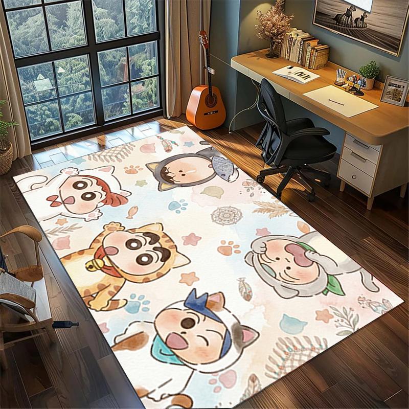 Bedroom Crayon Shin-chan Carpet Large Area Non Slip Washable Floor Mat Gamer Room Decor