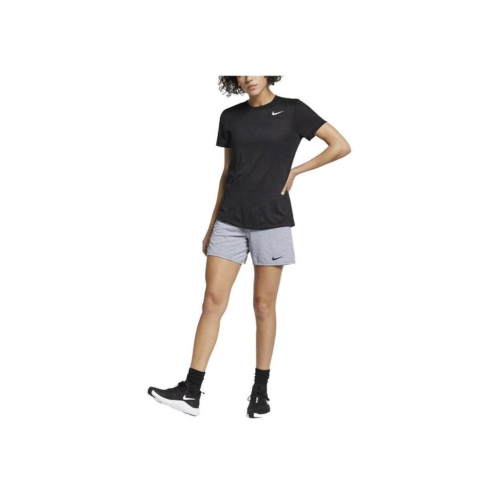 Nike Quick-Dry Logo Crew Neck Pullover Short Sleeve T-Shirt Women Tops Black AQ3210-010