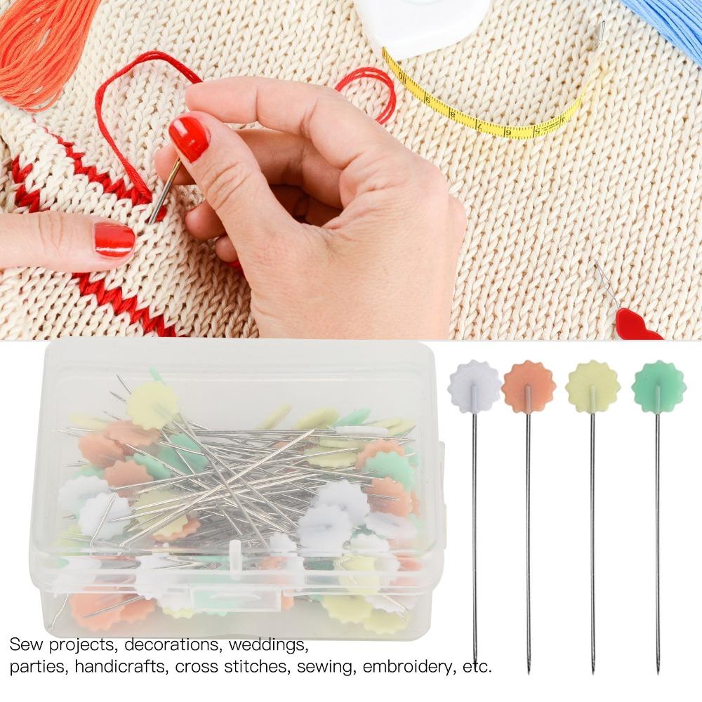 200pcs Multicolor Straight Pins Flower Head Craft Positioning Pins Quilting Pins For Crafting