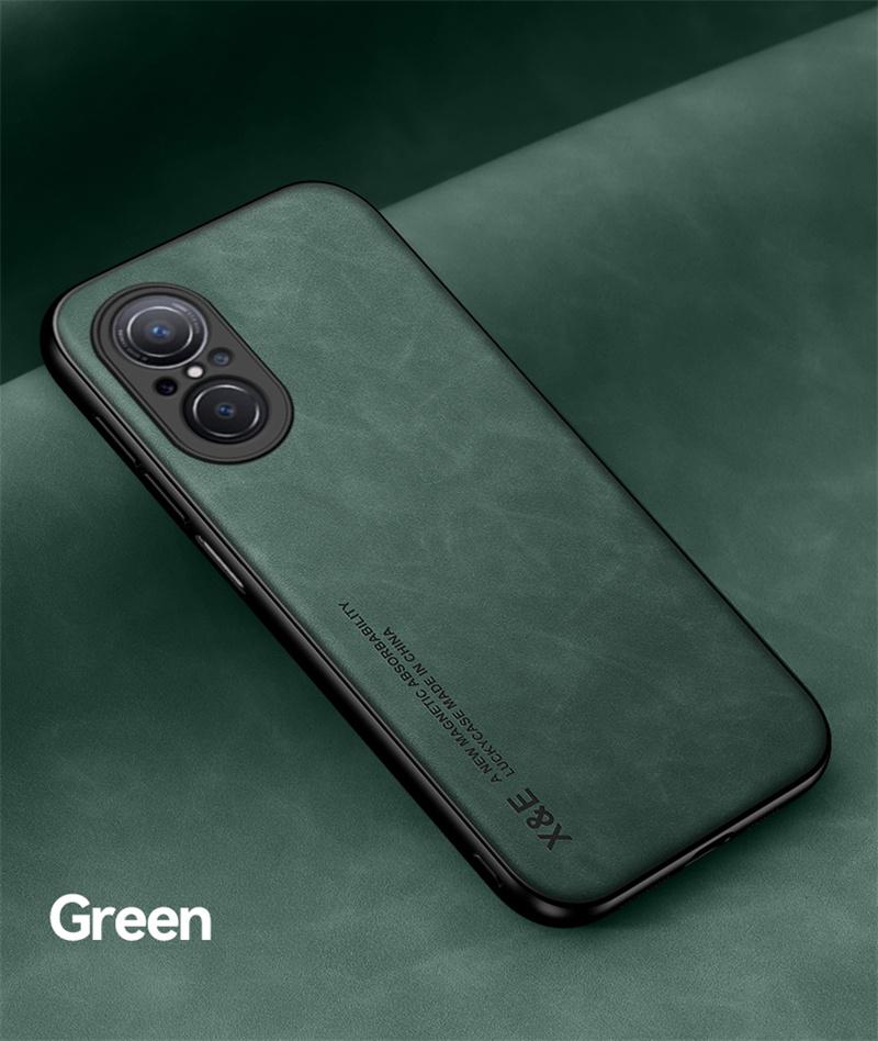 Для Huawei Nova 9 9SE Чехол Кожаная Текстура Автомобильный Магнитный Держатель Чехол Для Hauwei Hauwey Huawie Nova9 Nova9SE Задняя Крышка