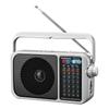 Gelielim Portable Radio FM High Bass Large Tuning Card MP3 Player Radio with Earphone Battery AC Powered FM/AM/SW1-2/Wide Compatible, Sensitivity,