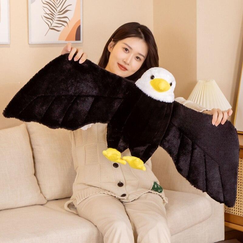40cm Cute Simulation Spread Wings Eagle Plush Toys Kawaii Plushie Stuffed Soft Lifelike Animal Bird Toys Creative Birthday Gift
