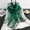 New Hand-Beaded Embroidered Silk Scarf Silk Silk Silk Wool Scarf Rose Embroidered Shawl