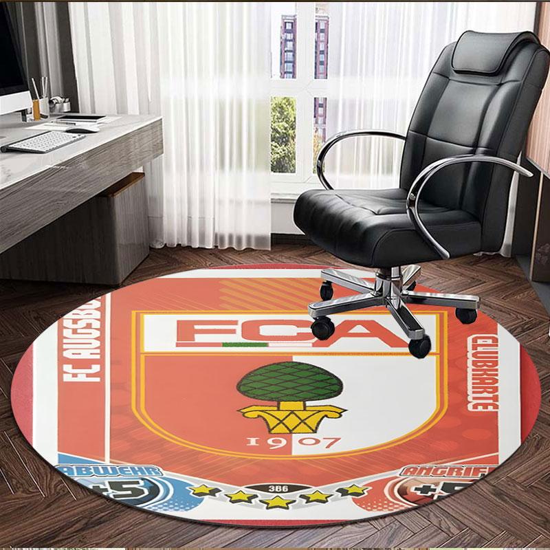 FC Augsburg Print Round Rug, Washable Floor Carpet, For Entryway Dorm Laundry Room Office Study, Home Decor Birthday Christmas Gift