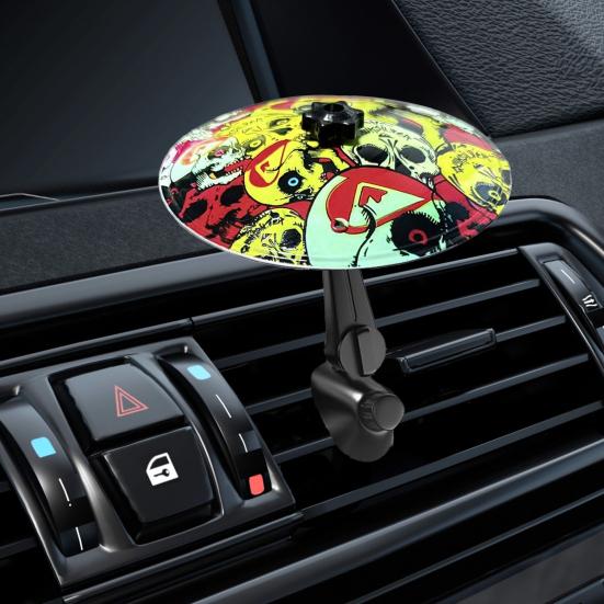 1/2Pcs Mini Car Cymbal Air Vent Automotive Dashboard Symbol Drum Crash Cymbal with Drumsticks Musical Instrument