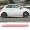 Наклейки на поясную линию автомобиля для Fiat 500 Abarth, Аксессуары для тюнинга, Виниловая пленка, Автомобильный DIY стайлинг, Длинные боковые полосы, Наклейки, Декор