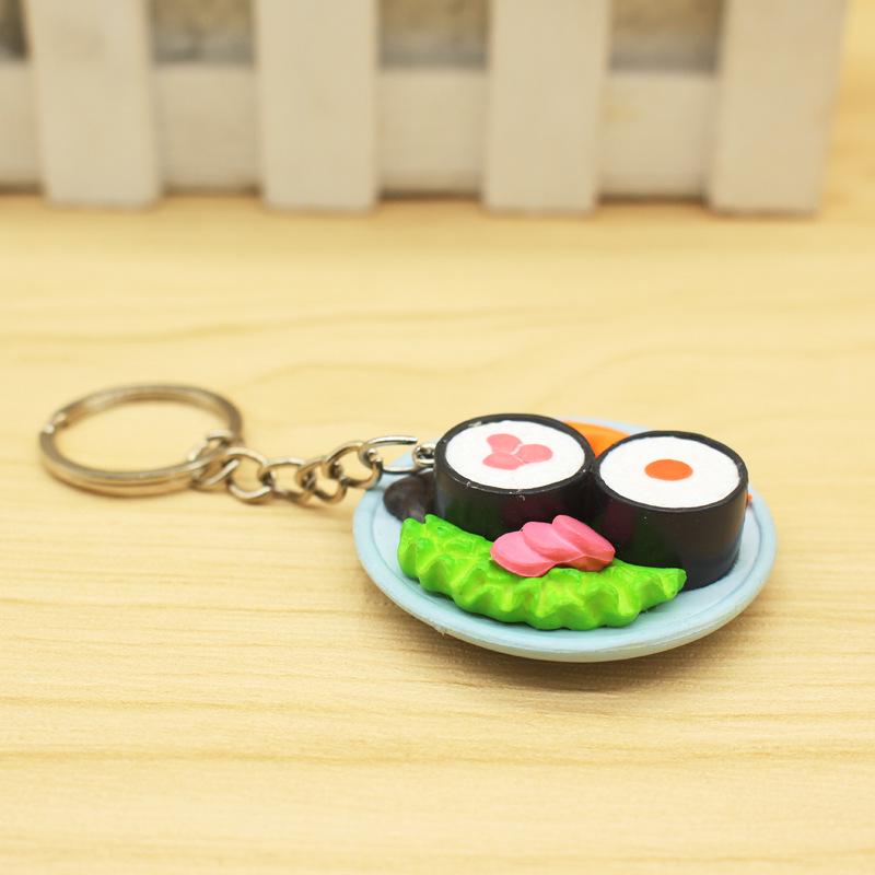 New Japanese Restaurant Sushi Salmon Simulation Food Keychain Pendant Creative Gift