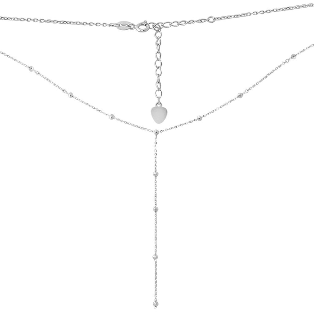 Серебряное колье с без камней, вес изделия 2,84 гр (2159216)