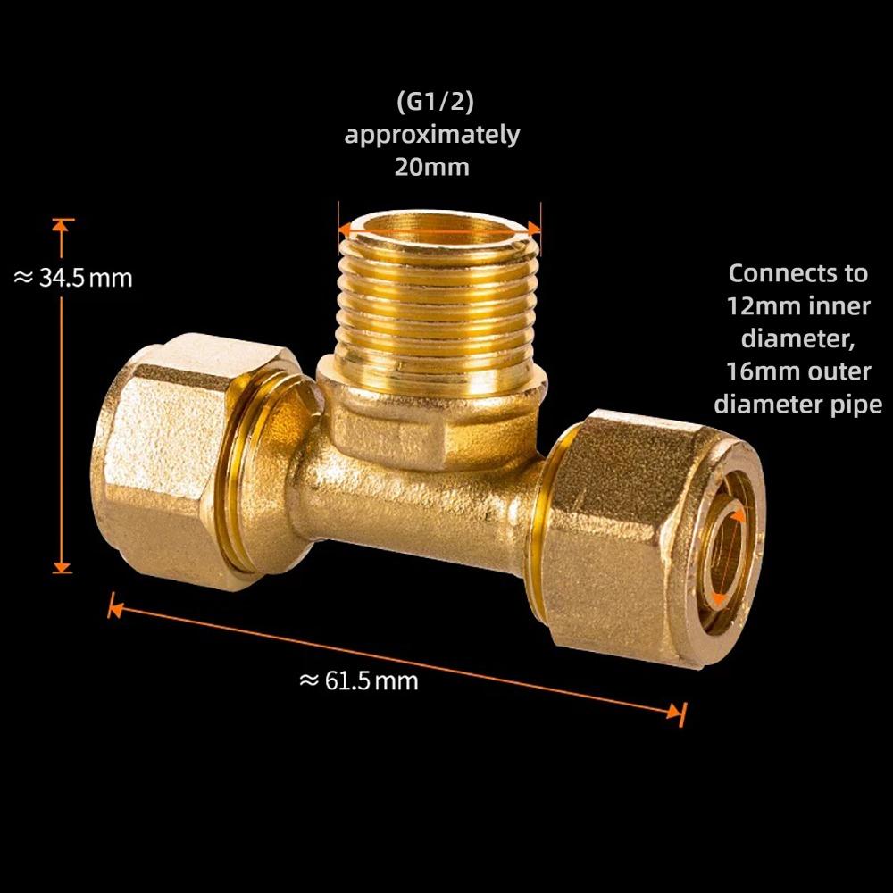 Новый латунный фитинг с наружной/внутренней резьбой, 2/3-ходовой, соединитель для труб 1216, медный соединитель, солнечный водонагреватель.