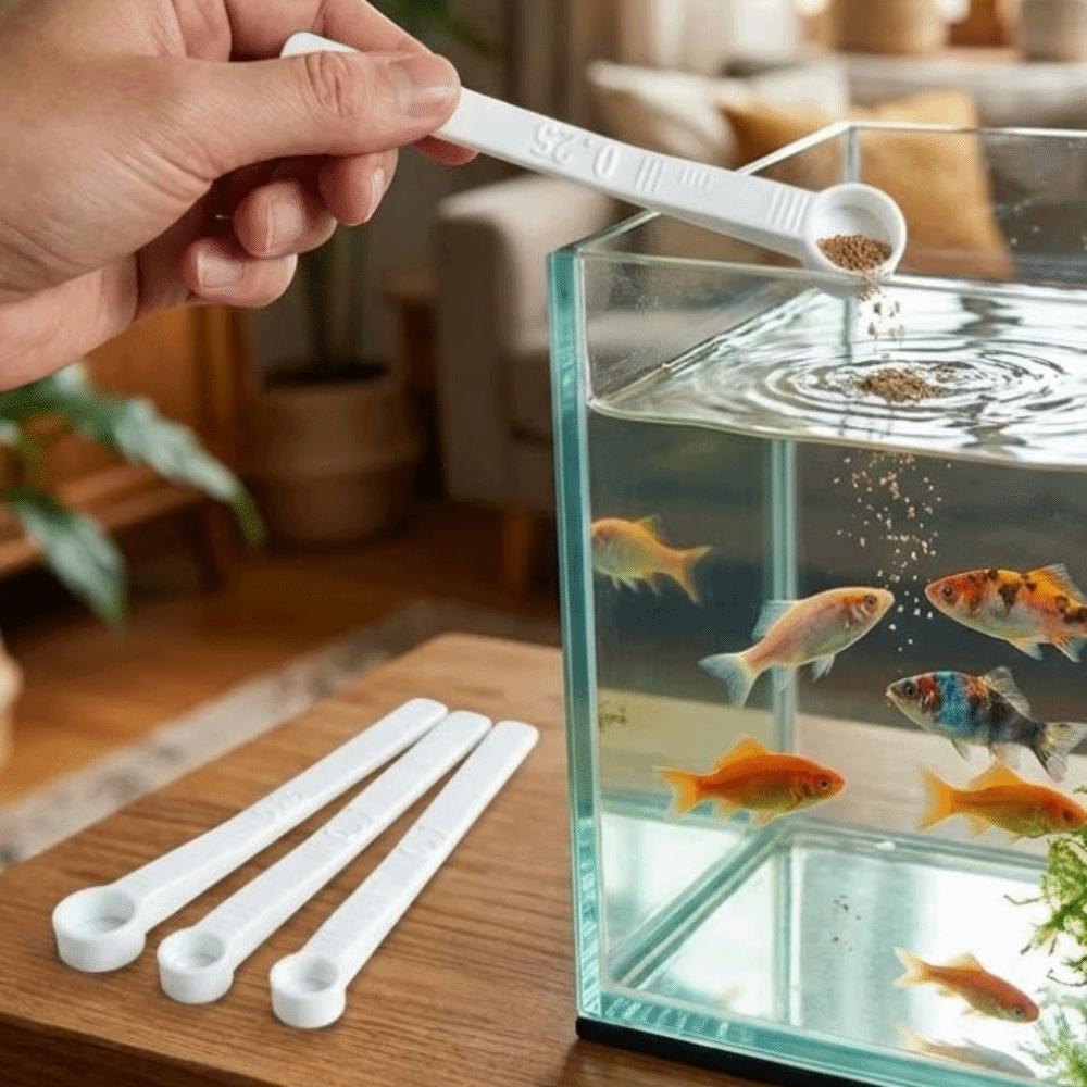 3Pcs Multi-size Fish Food Measuring Spoon Feeding Food Scoop Set for Aquariums & Fish Tanks