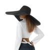 Женская шляпа от солнца с широкой оправой, летняя шляпа, складная пляжная шляпа с рулонами, женская летняя однотонная шляпа от солнца на Гавайях с широкой каймой