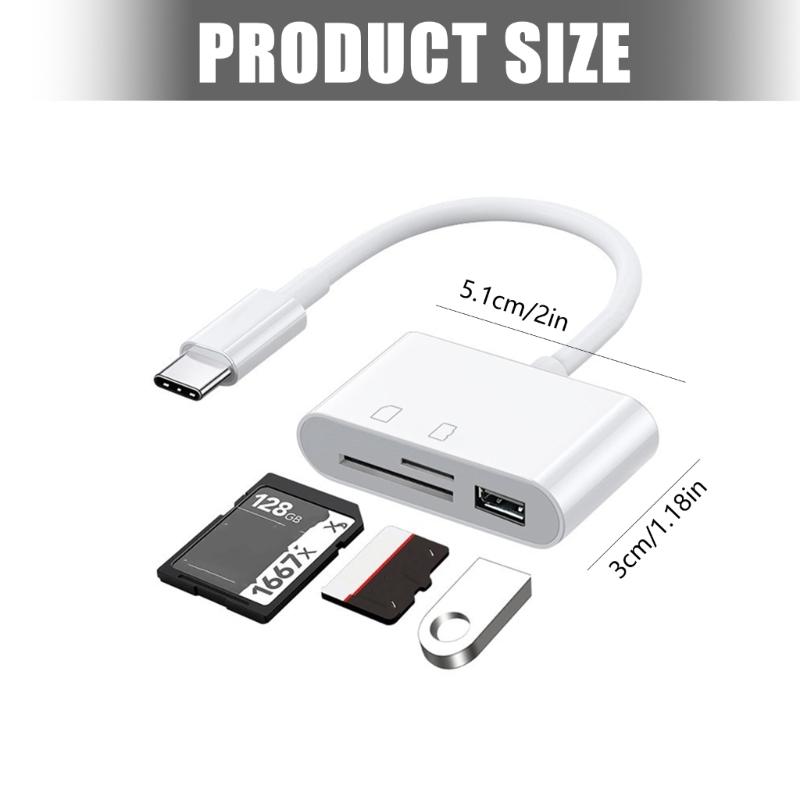 Универсальный USB C кардридер с слотами для карт TF, быстрая передача данных, компактный дизайн, удобный для путешествий, для фотографов и профессионалов
