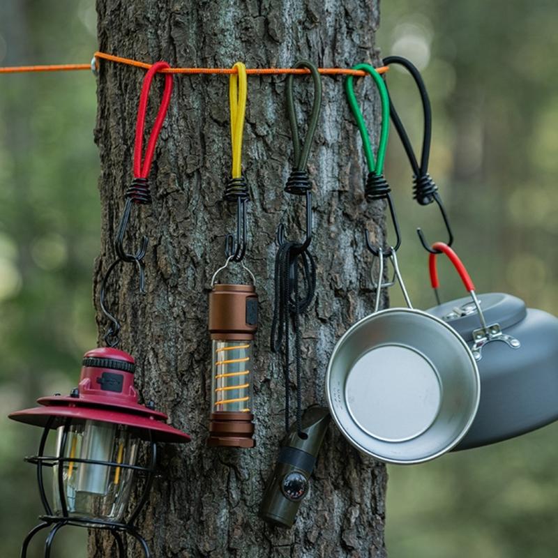 10 шт. Фиксаторы для палатки Шнур Веревка Карабин Крюк Для Кемпинга На Открытом Воздухе Палатка Эластичная Веревка Крюк Утолщенные Эластичные Ленты Веревка для Завязывания