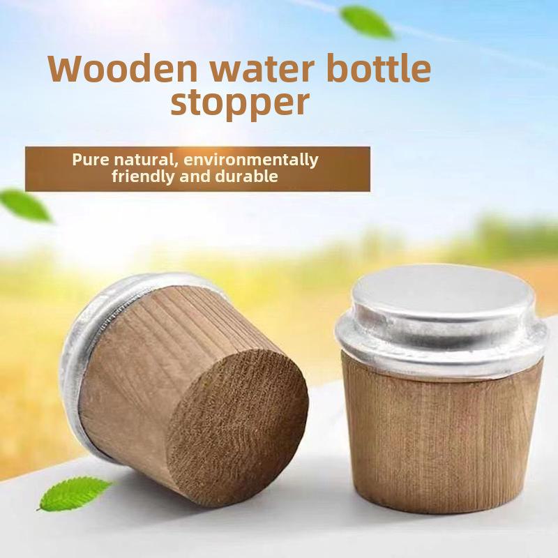 Термос-бутылка 8 фунтов с высокой крышкой и деревянной пробкой