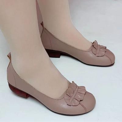 Туфли-лодочки 2025 новые удобные мягкая подошва модные универсальные мягкая поверхность износостойкие нишевые износостойкие круглый носок женские туфли для мамы