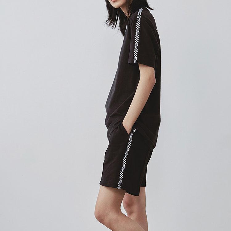 Vans Женские футболки Черные С круглым вырезом Умеренный прямой крой VN0A4MN2BLK
