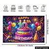 Двумерный фон для фотобудки на 10-й день рождения для детей с цветным тортом и праздничным колпаком