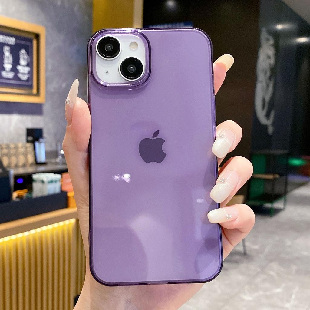 Мягкий прозрачный чехол для телефона конфетного цвета для iPhone 16 15 14 13 12 11 Pro X XS Max XR 8 7 Plus Mini Прозрачный противоударный бампер