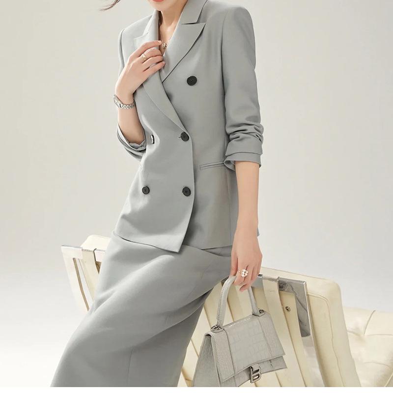 Шикарный модный пригородный костюм: Комплект из облегающего блейзера и юбки для изысканного стиля OL