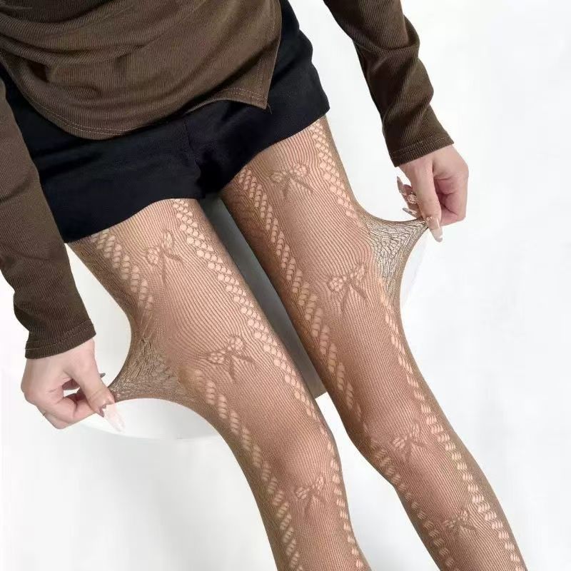 Lolita White Pure Fishnet Socks Vintage Lace Hollow Mesh Socks Pantyhose Bottom Socks Black Pantyhose Versatile