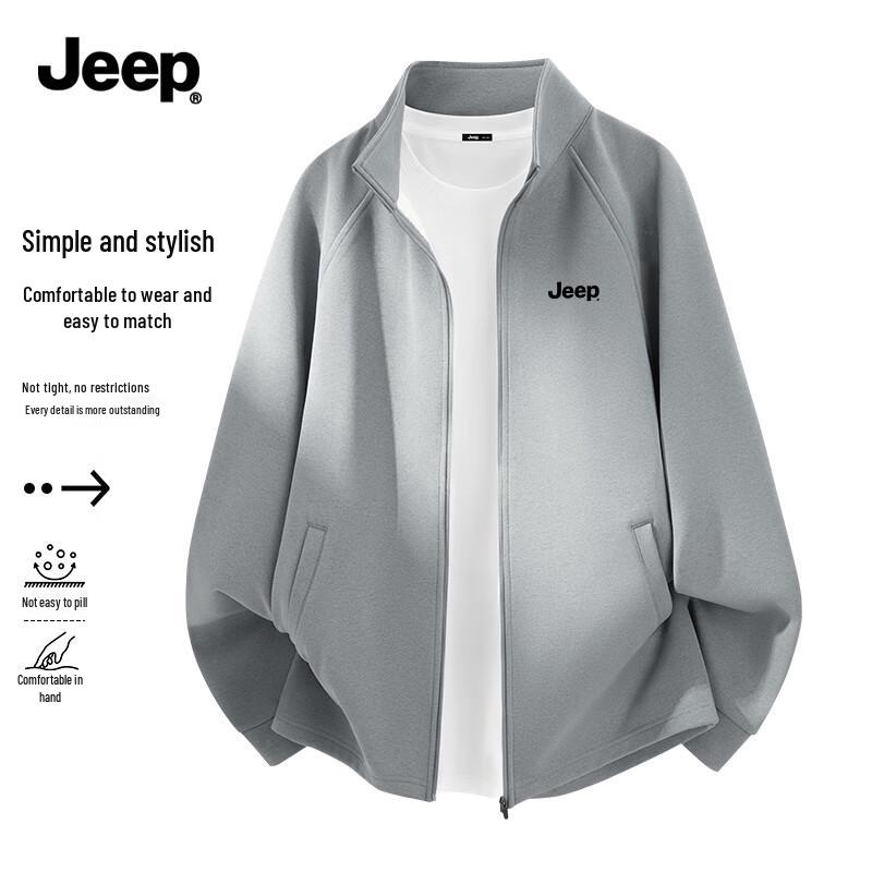 Jeep Мужская вязаная куртка с воротником-стойкой, быстросохнущая