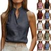 Женская модная повседневная рубашка без рукавов однотонная с воротником-стойкой сексуальный топ-майка