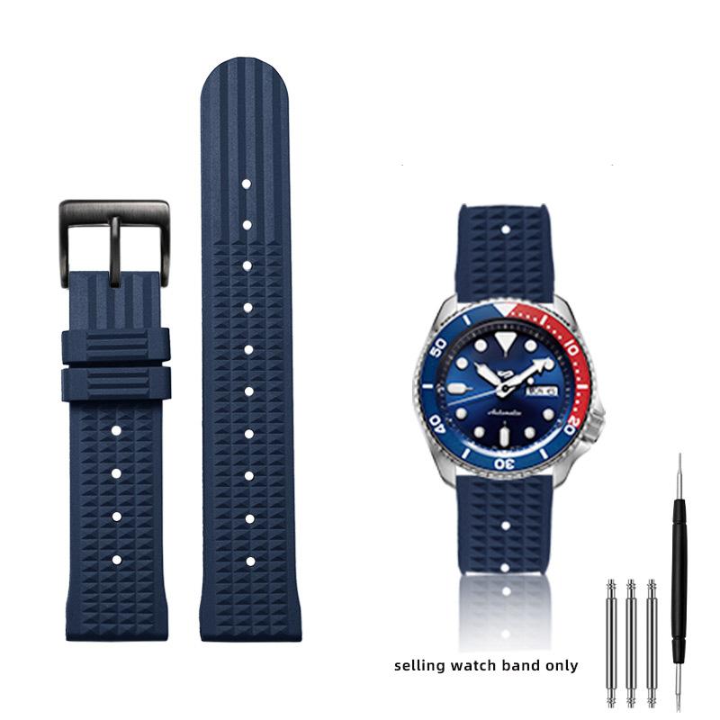 20 мм 22 мм Ремешок для часов из каучука Для Seiko IWC Citizen Вафельный ремешок Браслеты Модный Универсальный Мужской Дайверский Силиконовый Спортивный ремешок для часов