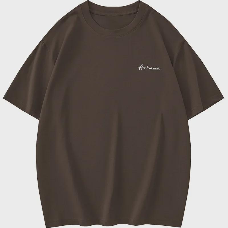 Мужская футболка с коротким рукавом из плотного хлопка плотностью 260 г в американском стиле (Модный принт лета 2025 года)