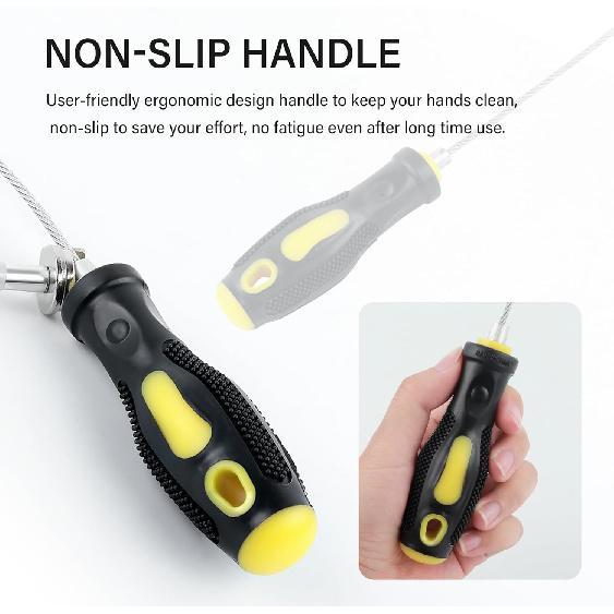 Aokdom Flexible Magnetic Oil Drain Plug Removal Tool,14.5Inch Oil Drain Plug Tool With Strong Magnetism,Must Have Car Tools Fit Most Oil Pan Plug