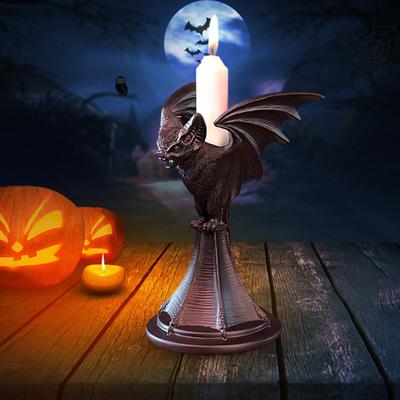 Подсвечник в готическом стиле, орнамент ночного эльфа, форма летучей мыши, волка, ворона, совы, смола, акцент для каминной свечи, декор гостиничного номера