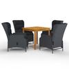 Garden Dining Set - vidaXL - 5 Pcs - Dark Grey - Acacia Wood - Tilt